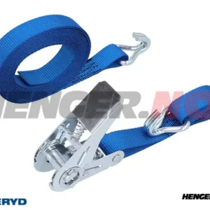 Lastestropp 25mm med dobbel J- krok. Lengde 0,25+4,75m. 1000Kg (daN) (2-pack)