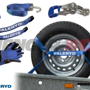 Hjulsurrning med stropper 38mm. Lengde 3m. 1500Kg (daN)