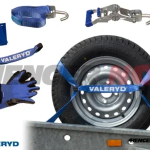 Hjulsurrning for ett hjul, med stropper 35mm. Lengde 3m. 1000Kg (daN)