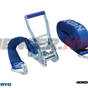 Lastestropp 50mm med dobbel J- krok, Lengde 0,5+8,5m WLL 2000Kg (daN)
