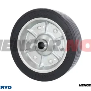 Reservehjul 215x65mm. Stålfelg. Massivt Gummihjul Ø20mm/60mm 500kg