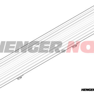 For/baklem Aluminium 350x1799mm, komplett med hengsler og karmlåser for 5325A - 2016 >