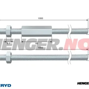 Bremsestang 2m (2x1m) M8