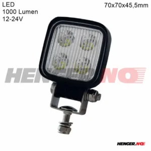 Rygge- og arbeidslys LED firkantet 12-24V 1000 lumen mål: 70x70x45,5mm