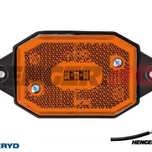 LED Sidemarkeringslykt 65x42x30mm gul med feste CC=86mm, 12-30V inkl. 450mm kabel
