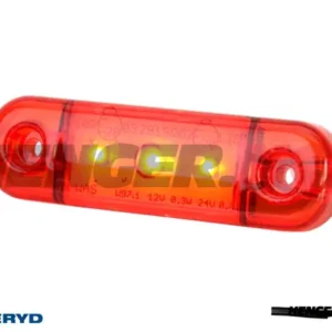 LED Posisjonslys WAS 83,8x24,2x10,4 rød 230mm kabel