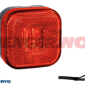 LED Posisjonslys Valeryd 62x62x27 rød 12-30V inkl. 450mm kabel