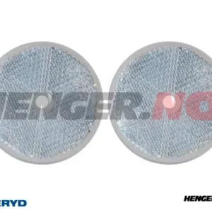Rund refleks Ø60 mm hvit skruehull (2-pack)