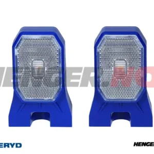 LED Posisjonslys Valeryd 100x63x46mm Hvit inkl. QS075 kontakt Blå holder (2-pack)