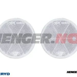 Rund refleks Ø60 mm hvit selvheftende (2-pack)