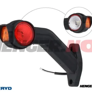 LED Breddemarkeringslykt Valeryd 190x138xØ52mm Venstre rød/Hvit/gul 12-36V, 0,5m kabel