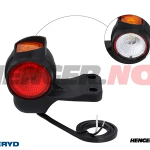 LED Breddemarkeringslykt Valeryd 113x86xØ52mm Venstre rød/Hvit/gul 12-36V, 0,5m kabel