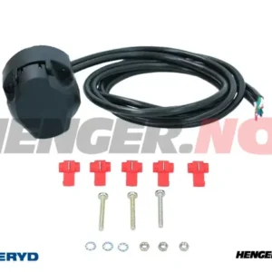 Tilhengerkontakt 7+1-pol med kabel 1,5 m 8-leder