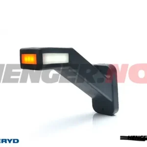 LED Sidemarkeringslykt WAS Høyre 184,9x145,2x58 gul/hvit/rød 240mm kabel