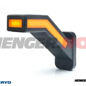 LED Sidemarkeringslykt WAS Venstre 184,9x145,5x58 gul/hvit/rød 400mm kabel