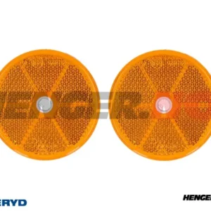 Rund refleks Ø60 mm gul skruehull (2-pack)
