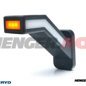 LED Sidemarkeringslykt WAS Høyre 184,9x145,5x58 gul/hvit/rød 400mm kabel