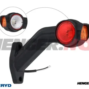 LED Breddemarkeringslykt Valeryd 190x138xØ52mm Høyre rød/Hvit/gul 12-36V, 0,5m kabel