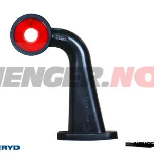 LED Sidemarkeringslykt WAS Høyre 180x157,6x49,5 rød/hvit 180mm kabel
