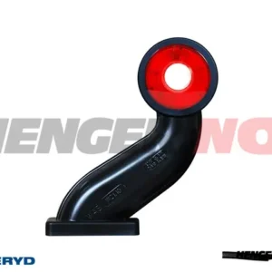 LED Sidemarkeringslykt WAS Venstre 150x96,5x39,5 rød/hvit 250mm kabel
