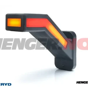 LED Sidemarkeringslykt WAS Venstre 184,9x145,5x58 gul/hvit/rød 400mm kabel