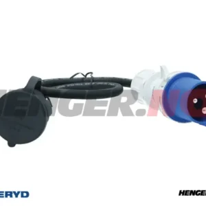 CEE adapter 3-polet CEE hann til Støpsel hunn. L= 0,35 m 240V/16A IP44