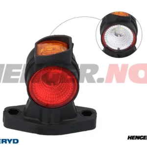 LED Breddemarkeringslykt Valeryd 96xØ52x52mm Venstre rød/Hvit/gul 12-36V, 0,5m kabel