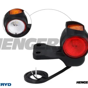 LED Breddemarkeringslykt Valeryd 113x86xØ52mm Høyre rød/Hvit/gul 12-36V, 0,5m kabel