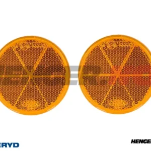 Rund refleks Ø60 mm gul selvheftende (2-pack)