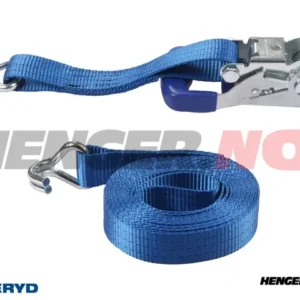 Lastestropp 38mm med krok. Lengde 0,3+4,7m. 1500Kg (daN)